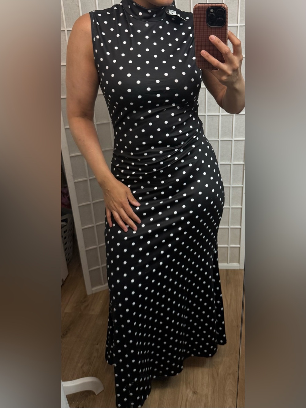 Brand new with tags black and white polka dot dress